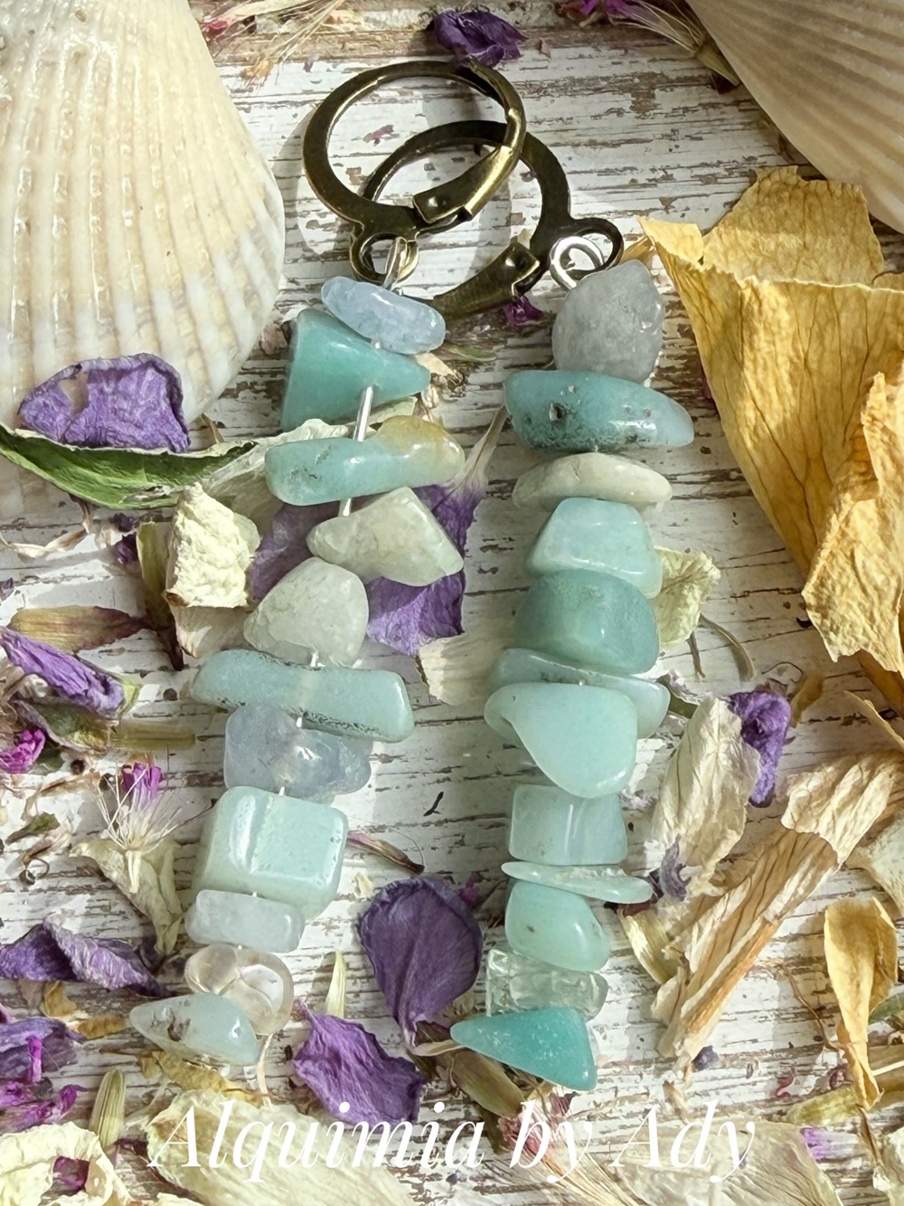 Alquimia Aqua and Seafoam Amazonite Chip Drop Earrings